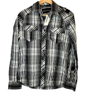 Indigo Star Men's Button Down Shirt Size Small